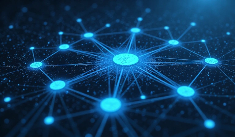 Representación de datos fluyendo en una red digital, simbolizando la recolección de información.